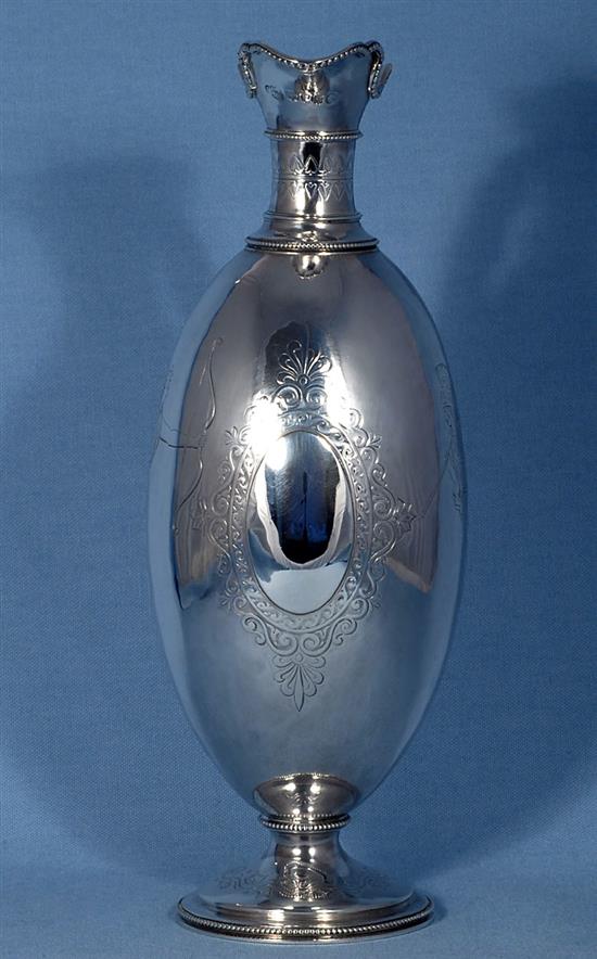 A mid Victorian silver wine ewer, by George Richards Elkington, Height 311mm Weight 21.1oz/658grms